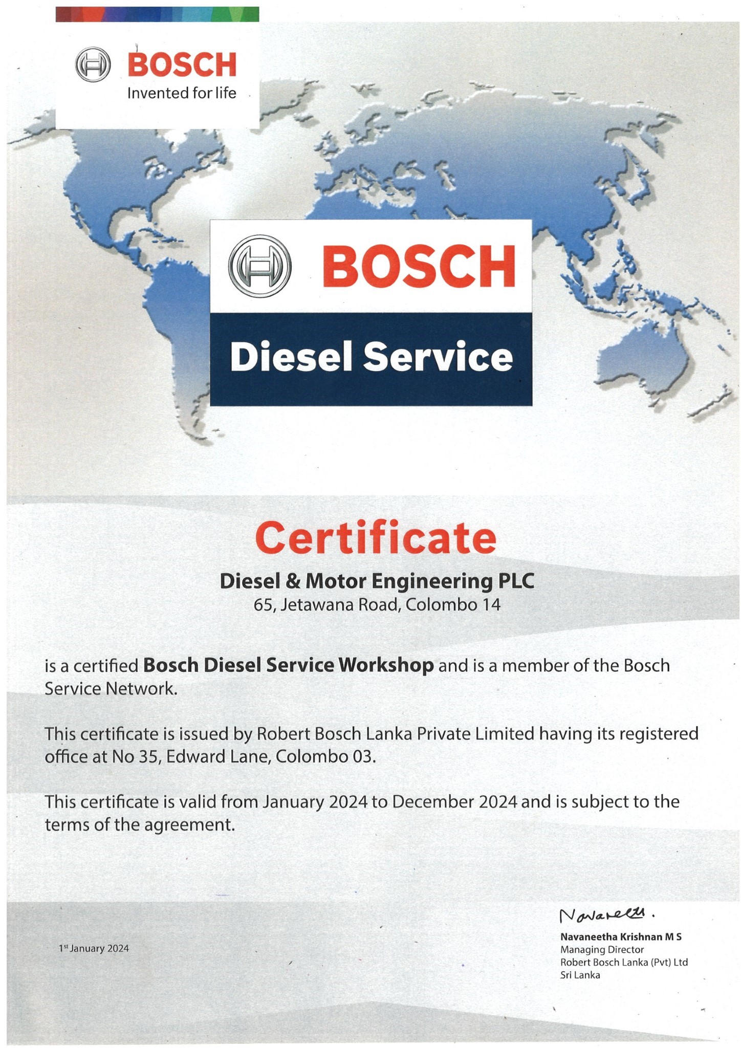 Certificate of Membership